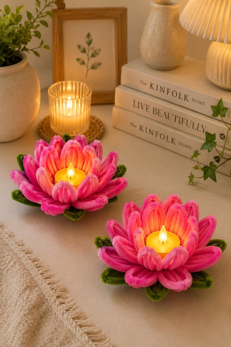 Radiant Lotus Diya Set