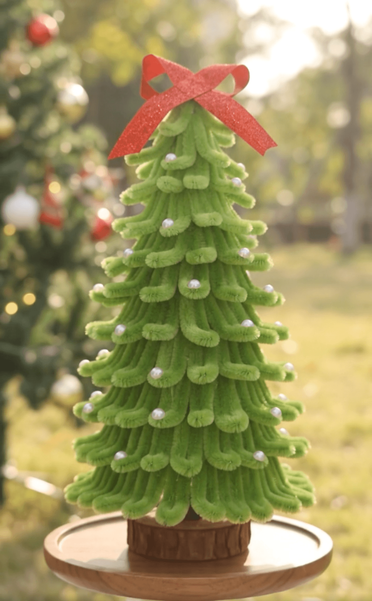 Handmade Pipe Cleaner Christmas Tree | Holiday Decor β Bring handmade charm to your holiday decorations! πβ¨ (detail angle)