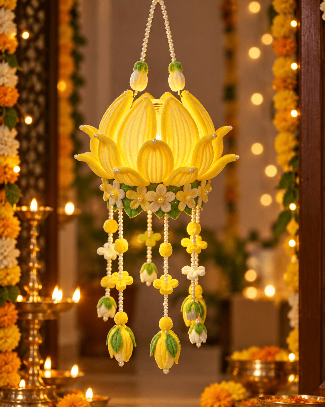 Handmade Lotus Hanging Lantern ✨